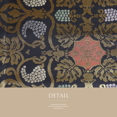 袋帯 リサイクル 帯丈440cm 全通 名物裂全通柄 グレー Mサイズ 正絹 Sランク セミフォーマル お洒落