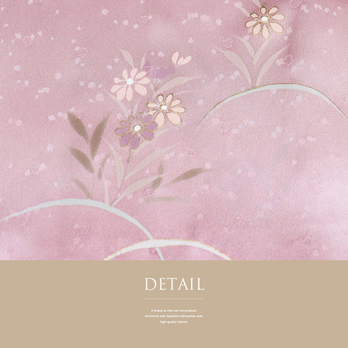 帯締め・帯揚げセット リサイクル 平組紐 ちりめん ピンク 正絹 新品・未使用品 花柄