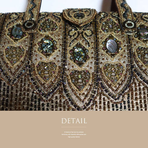 バッグ リサイクル ゴールド ビーズ Sランク アンティーク調