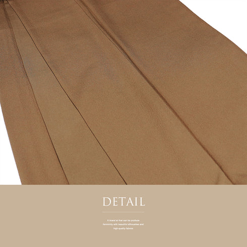 色無地 リサイクル 身丈163.5cm 裄66.2cm 袷 ブラウン Lサイズ セミフォーマル お洒落 一つ紋 正絹 広衿 Sランク