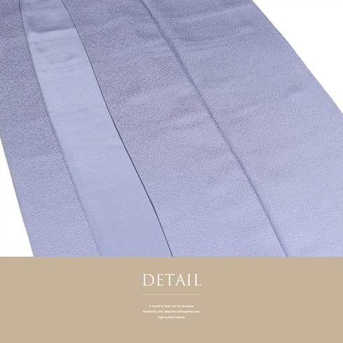 色無地 リサイクル 身丈164cm 裄63.4cm 袷 パープル Lサイズ セミフォーマル 一つ紋 しつけ糸 正絹 広衿 地紋あり Sランク