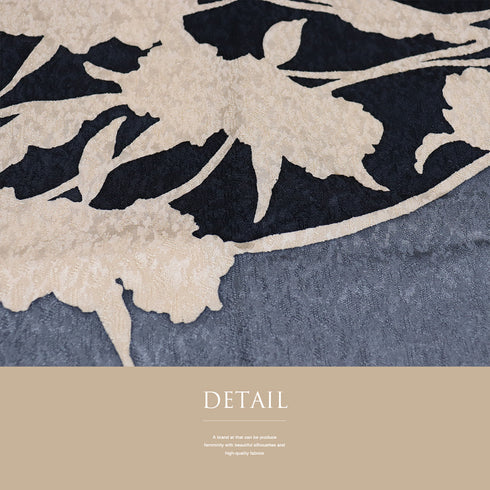 コート リサイクル 身丈106cm 裄66.4cm 袷 ロング変わり衿コート 絵羽柄 草花のシルエット柄 多色 Mサイズ お洒落 正絹 Sランク