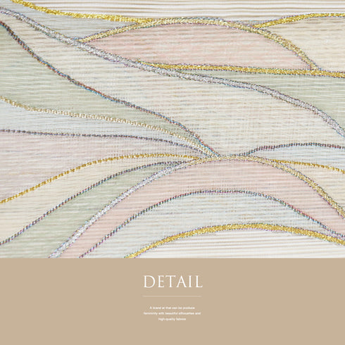 名古屋帯 リサイクル 帯丈366cm ポイント柄 夏物 ベージュ Mサイズ 混合 Sランク お洒落