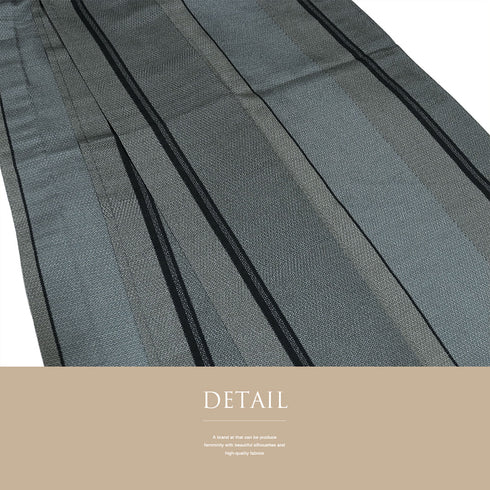 紬 リサイクル 身丈161cm 裄65.4cm 単衣 縞模様 後身頃居敷当て付き グレー Lサイズ カジュアル お洒落 正絹 広衿 Sランク