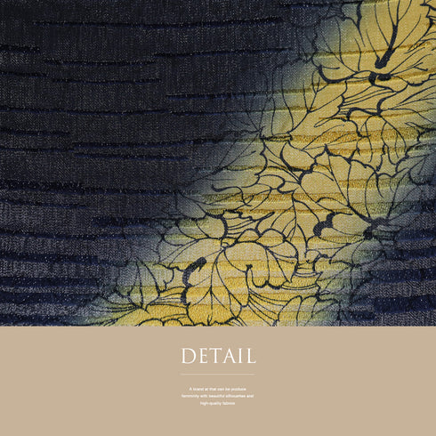 袋帯 リサイクル 帯丈464cm ポイント柄 蔦柄 ビロード織り ネイビー LLサイズ 正絹 新品・未使用品 お洒落