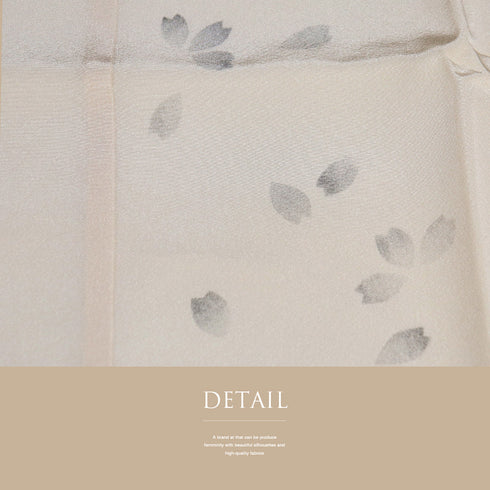 長襦袢 リサイクル 身丈124.7cm 裄64.2cm 袷 桜柄 ベージュ Sサイズ 正絹 Sランク