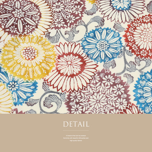 小紋 リサイクル 身丈153.5cm 裄63.2cm 袷 デザイン花柄 型染め ベージュ Sサイズ お洒落 カジュアル 正絹 広衿 Sランク