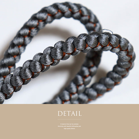 帯締め カジュアル 丸組紐 ブルー 正絹 新品・未使用品