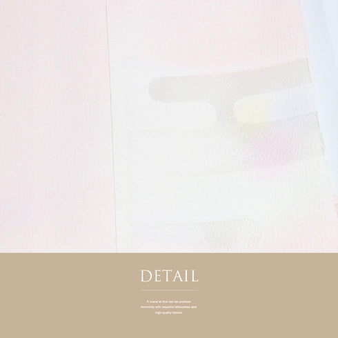 長襦袢 リサイクル 長襦袢 身丈125.5cm 裄67.2cm 袷 エ霞の地紋柄 半衿なし 後身頃居敷当て付き ピンク Lサイズ 正絹 袖無双 Sランク