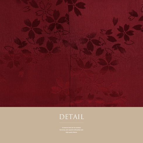 長襦袢 リサイクル 長襦袢 身丈134cm 裄65.2cm 袷 桜の地紋 刺繍衿 レッド Mサイズ お洒落 正絹 Sランク