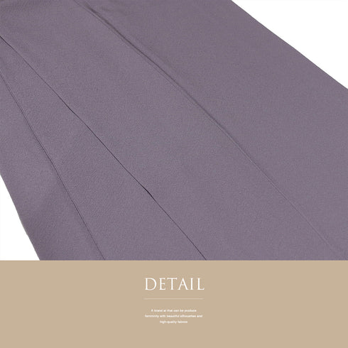 色無地 リサイクル 身丈156.5cm 裄62.6cm 袷 草木染 仕立て上がり パープル Mサイズ セミフォーマル しつけ糸 正絹 広衿 地紋なし Sランク