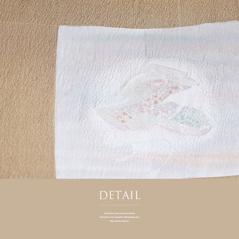 帯揚げ リサイクル お洒落 ちりめん 正絹 ブラウン 扇子柄など 未使用品 AG-1280