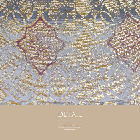 袋帯 リサイクル 帯丈450cm 六通 花唐草柄 グレー Lサイズ 正絹 新品・未使用品 フォーマル お洒落