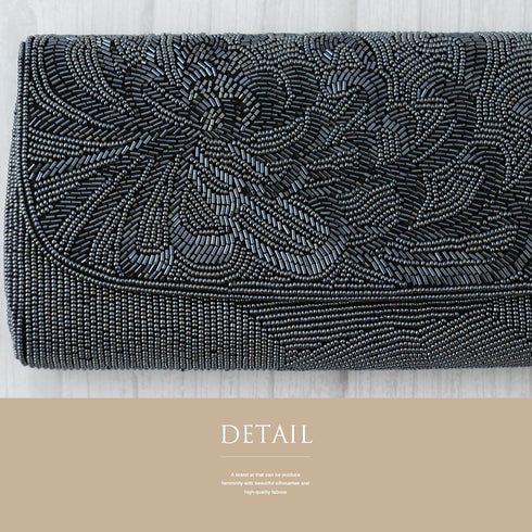 バッグ リサイクル グレー ビーズ Aランク 花柄