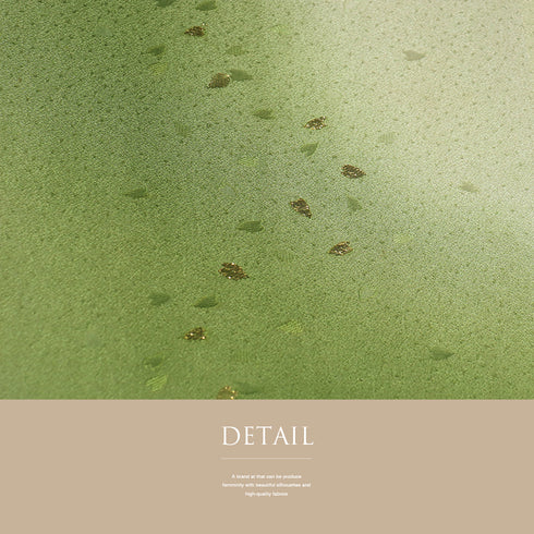 帯締め・帯揚げセット リサイクル お洒落 平組紐 グリーン 正絹 Sランク ぼかし 花びら