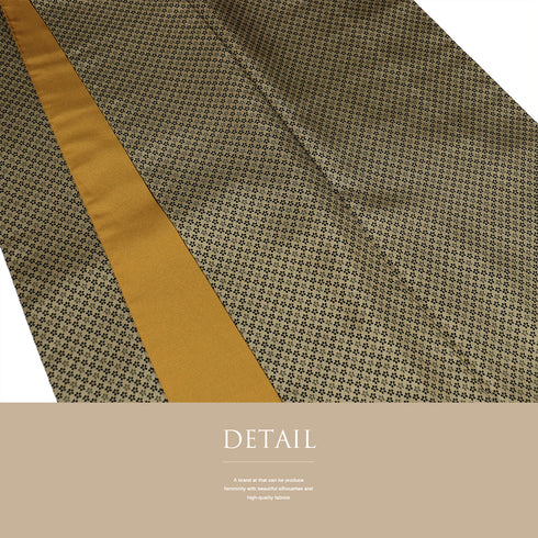 小紋 リサイクル 身丈162cm 裄63.8cm 袷 小花柄 地紋 ブラウン Lサイズ お洒落 正絹 広衿 Sランク