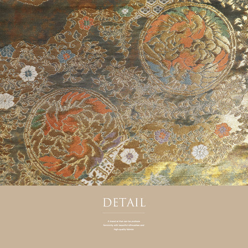 袋帯 リサイクル 帯丈424cm 六通 こはく錦 手工芸 ゴールド Sサイズ 正絹 Sランク フォーマル セミフォーマル