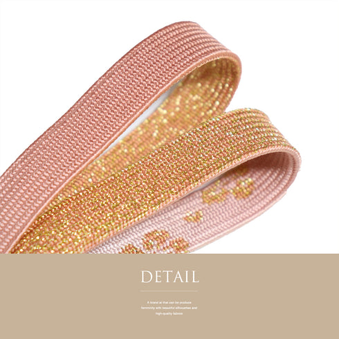 帯締め リサイクル セミフォーマル 平組紐 ピンク 正絹 新品・未使用品