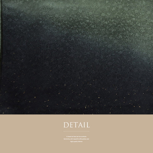 訪問着 リサイクル 身丈165.8cm 裄68.4cm 袷 裾ぼかし柄 箔 地紋 グリーン LLサイズ お洒落 正絹 広衿 Sランク