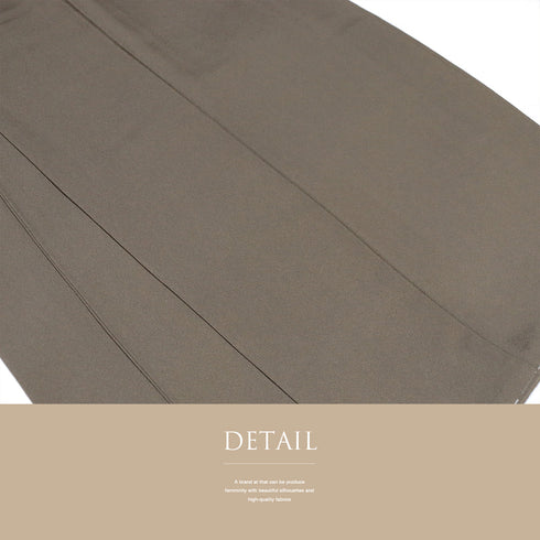 色無地 リサイクル 身丈159.5cm 裄67cm 袷 ブラウン Mサイズ お洒落 カジュアル しつけ糸 正絹 広衿 地紋なし Sランク