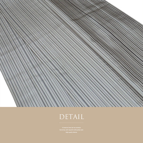 紬 リサイクル 身丈158.5cm 裄65.8cm 単衣 縞模様 グレー Mサイズ カジュアル 正絹 広衿 Aランク