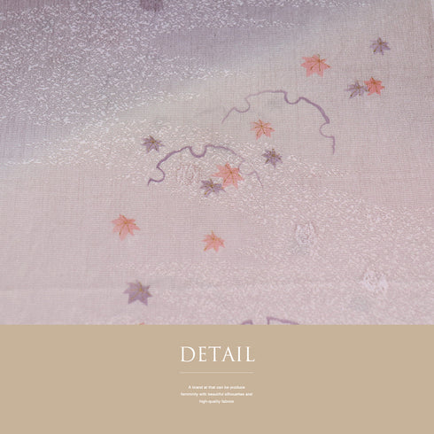 帯締め・帯揚げセット リサイクル 丸組紐 ちりめん 多色 正絹 新品・未使用品 雪輪に楓柄 地紋 ぼかし