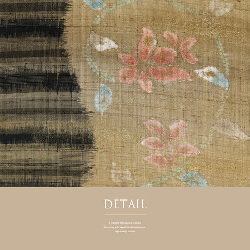 名古屋帯 リサイクル 帯丈358.5cm 六通 唐花柄 紬 ブラウン Sサイズ 正絹 Sランク お洒落 カジュアル