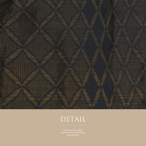 紬 リサイクル 身丈164.5cm 裄64.8cm 袷 デザイン綱模様 ブラック Lサイズ お洒落 証紙 正絹 広衿 Aランク