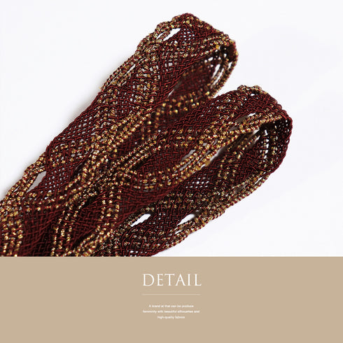 帯締め リサイクル カジュアル 手組紐 レッド 正絹 新品・未使用品