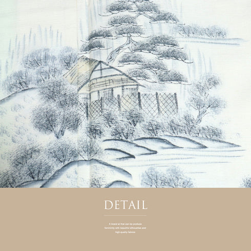 付下げ リサイクル 身丈158.2cm 裄66.8cm 袷 風景柄 作家物 重ね衿付き アイボリー Mサイズ お洒落 落款 正絹 広衿 Aランク