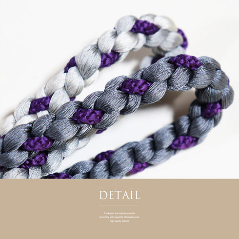 帯締め リサイクル 平組紐 パープル 正絹 新品・未使用品 金ラメ (コピー)