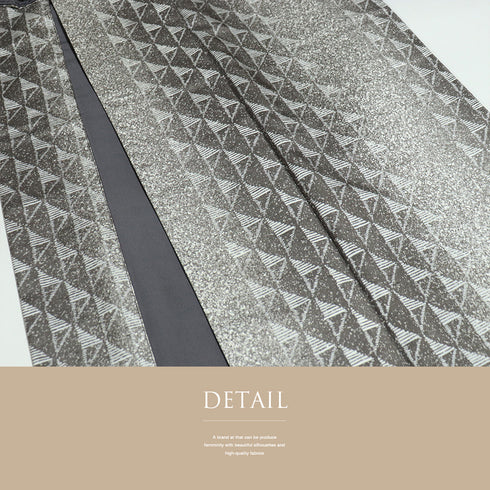 紬 リサイクル 身丈158cm 裄66.4cm 袷 縦鱗柄 縞模様 グレー Mサイズ お洒落 落款 正絹 広衿 Sランク