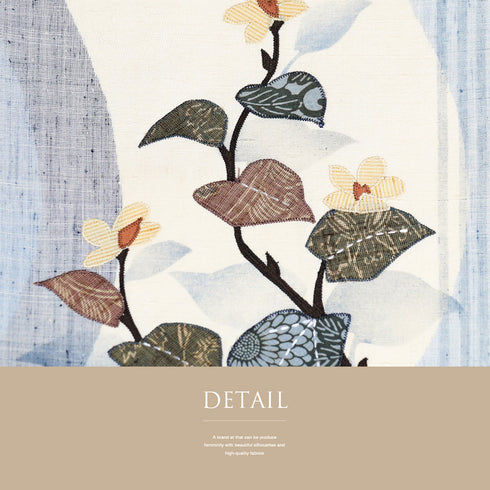 袋帯 リサイクル 帯丈438cm ポイント柄 花草柄 パッチワーク ベージュ Mサイズ 正絹 Sランク お洒落 カジュアル