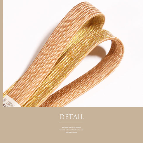 帯締め セミフォーマル 平組紐 ベージュ 正絹 新品・未使用品 金糸