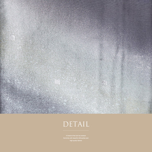 訪問着 リサイクル 身丈159cm 裄66.4cm 袷 紬 ゆったりサイズ 源氏香柄 青海派模様 松尾光琳作 パープル Mサイズ お洒落 落款 しつけ糸 正絹 広衿 Sランク