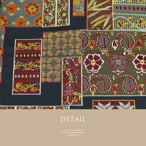 名古屋帯 リサイクル 帯丈354cm 六通 色紙柄 ブラック Sサイズ 正絹 Sランク お洒落 カジュアル