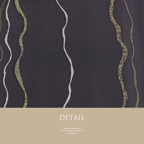 小紋 リサイクル 身丈163.8cm 裄66.8cm 袷 曲線柄 パープル Lサイズ お洒落 カジュアル 正絹 広衿 Aランク