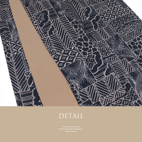 小紋 リサイクル 身丈160.6cm 裄65.2cm 袷 裂取り柄 ネイビー Lサイズ お洒落 カジュアル 正絹 広衿 Aランク