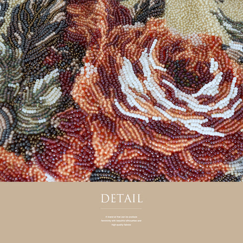 バッグ リサイクル ベージュ ビーズ Sランク 薔薇の花