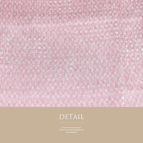 小紋 リサイクル 身丈155.8cm 裄62.4cm 袷 地紋 菱柄 ピンク Mサイズ お洒落 カジュアル 正絹 広衿 Sランク