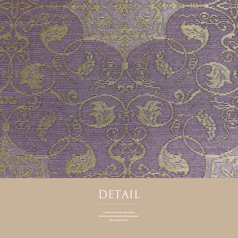 袋帯 リサイクル 帯丈438cm 六通 葉や蔦柄 パープル Mサイズ 正絹 新品・未使用品 お洒落 カジュアル