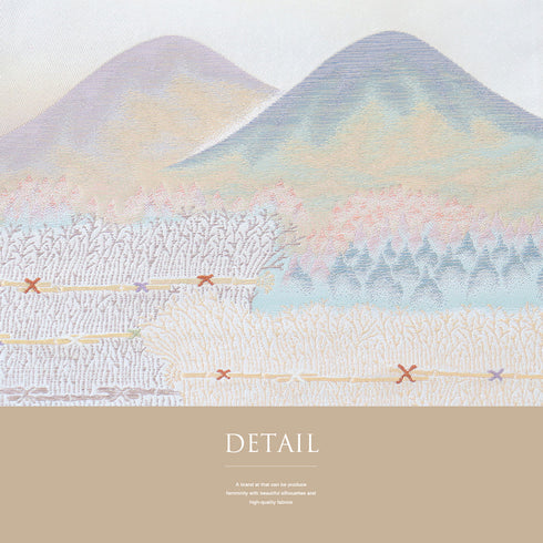 袋帯 リサイクル 帯丈440cm ポイント柄 山柄 銀座みづき屋 ベージュ Mサイズ 正絹 Sランク フォーマル セミフォーマル