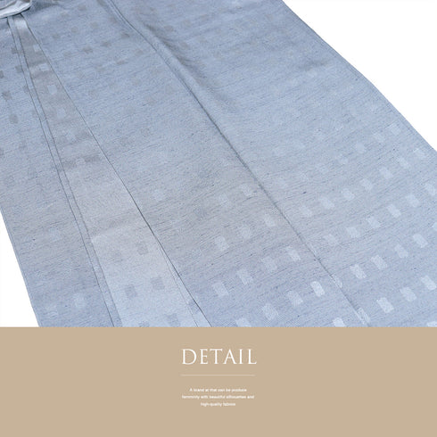 小紋 リサイクル 身丈166cm 裄66cm 単衣 阿波藍 地紋 ブルー LLサイズ お洒落 カジュアル 正絹 広衿 Sランク