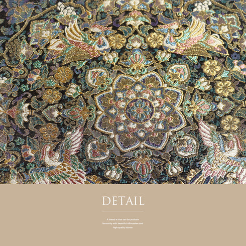 袋帯 リサイクル 帯丈440cm 六通 華紋 鳳凰 ゴールド Mサイズ 正絹 Sランク セミフォーマル フォーマル