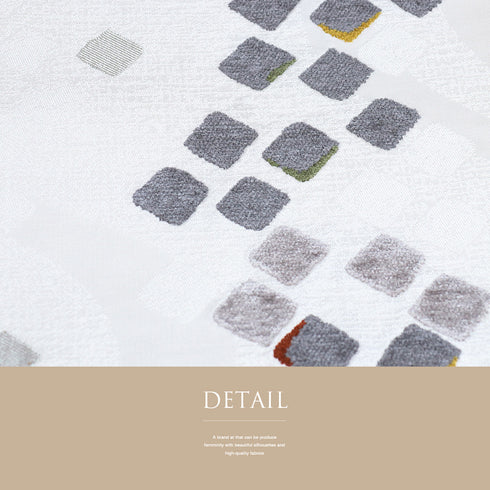 京袋帯 リサイクル 帯丈374cm 全通 幾何学模様 アイボリー Mサイズ 不明 Sランク お洒落 カジュアル