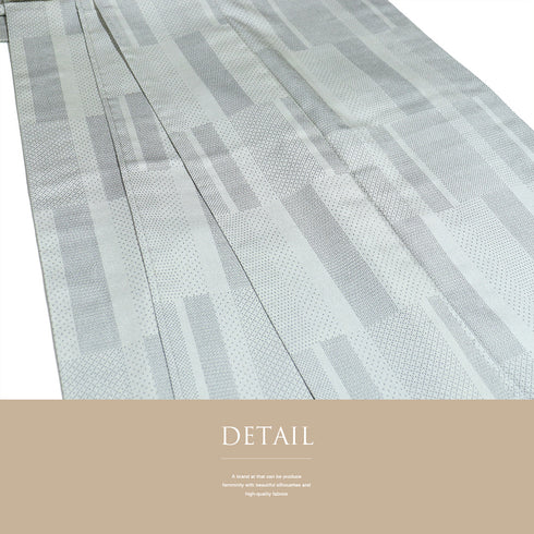 紬 リサイクル 身丈160.5cm 裄64.8cm 単衣 絣寄せ柄 グレー Lサイズ カジュアル お洒落 混合 洗える着物 広衿 Sランク