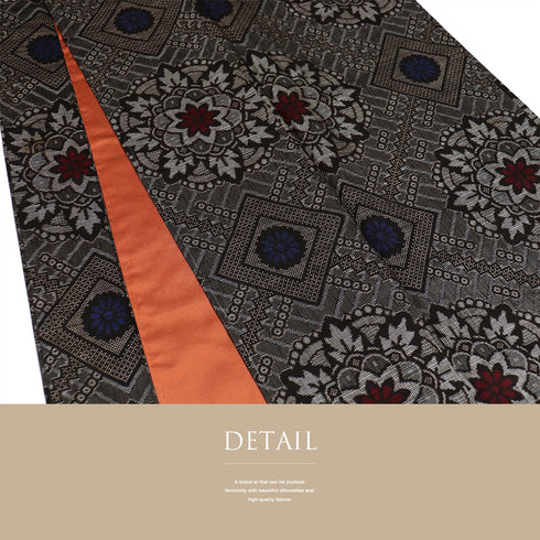 紬 リサイクル 身丈151.7cm 裄69cm 袷 龍郷 ブラウン Sサイズ お洒落 しつけ糸 正絹 広衿 Sランク