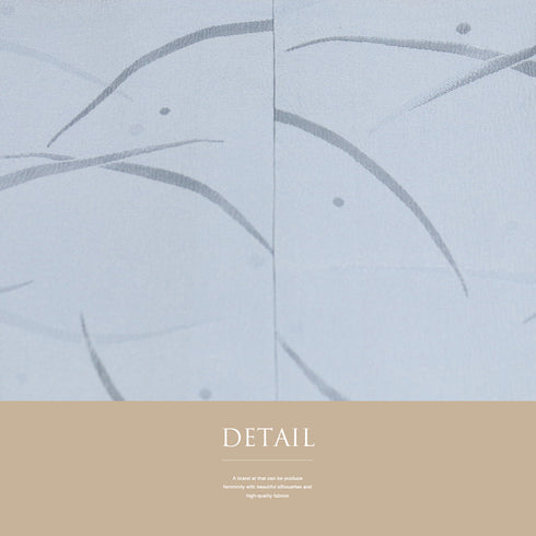 長襦袢 リサイクル 長襦袢 身丈124.5cm 裄63cm 袷 露芝の地紋柄 ブルー Sサイズ お洒落 正絹 Sランク