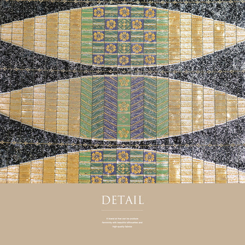 袋帯 リサイクル 帯丈448cm 六通 長島成織物 ゴールド Mサイズ 正絹 Sランク フォーマル お洒落