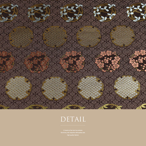 袋帯 リサイクル 帯丈440cm 六通 西陣織 箔屋清兵衛 ブラウン Mサイズ 正絹 Sランク セミフォーマル お洒落